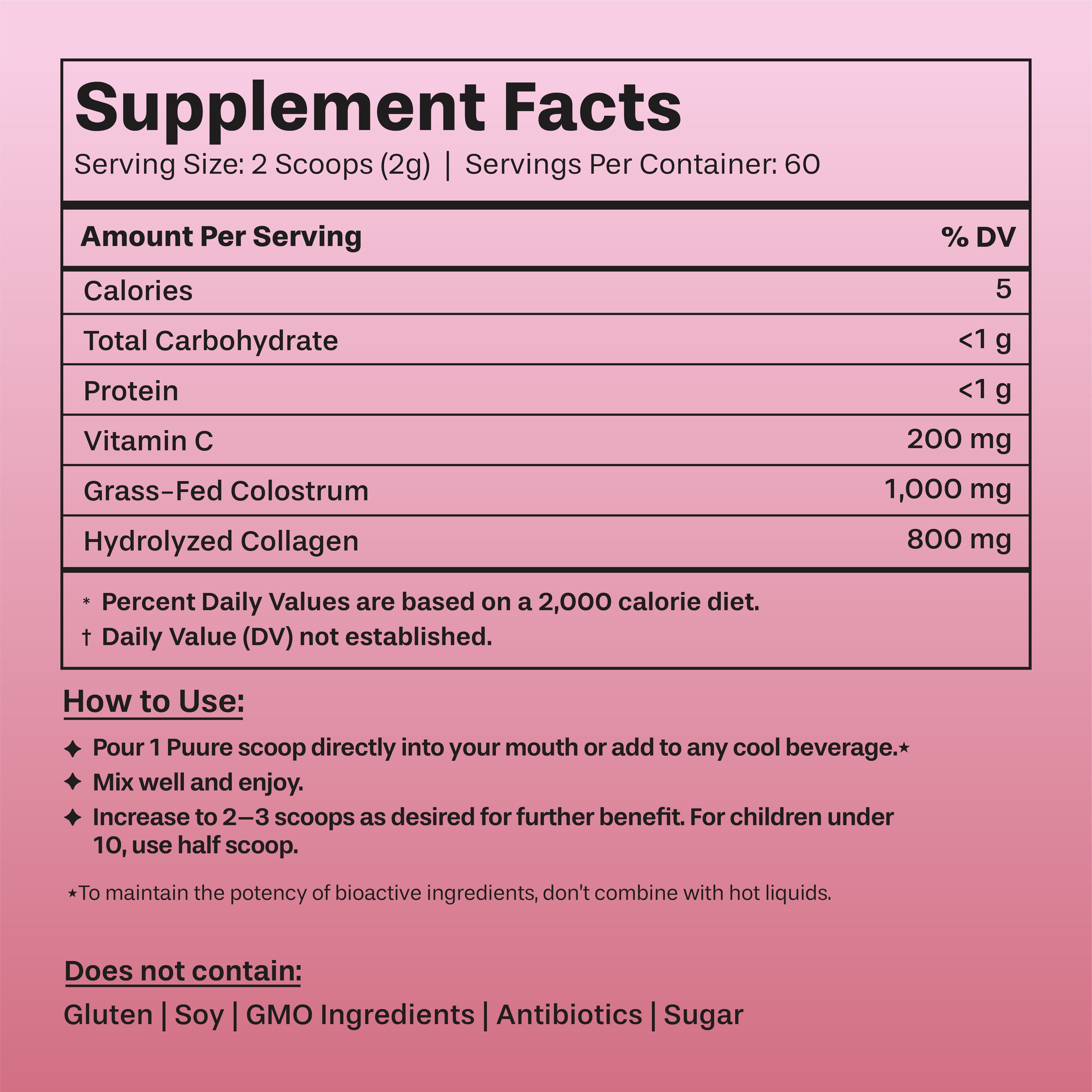 Low Sugar Nutrition Label